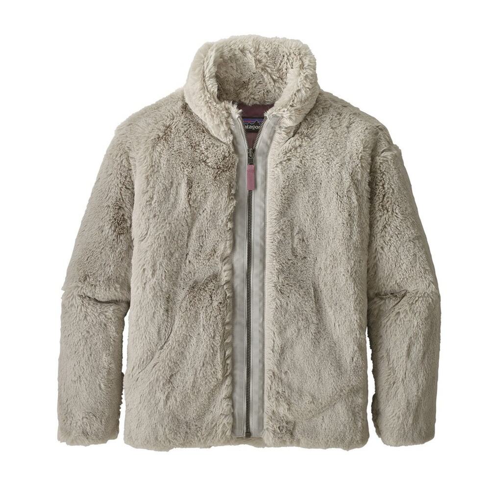 Patagonia Girls Lunar Frost Faux Fur Jacket Gray Size 2XL (16-18) NWOT